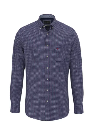 Fynch Hatton - Hemd mit Muster blau/rot - Gr. - 3XL