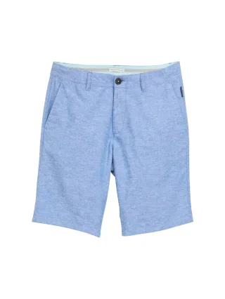 Tom Tailor - Slim Chino Shorts mit Leinenanteil sapphire blue chambray - Gr. - 40
