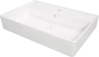Neuesbad Keramik Aufsatzwaschtisch/ Wandwaschtisch 61x41 cm, weiss glänzend, mit 1 Hahnloch, mit Übe NB1DECDT_6U7S1