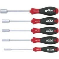 Steckschlüssel-Schraubendreher-Set SoftFinish, 5-teilig schwarz/rot