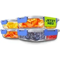 Goldhofer Vorratsglas Glasbehälter mit Deckel luftdicht & BPA-frei ideal als Meal Prep Boxen, (Spar-Set, 1-tlg., verschiedene Setgrößen), Hitzebeständig ohne Deckel, Backen ohne Deckel