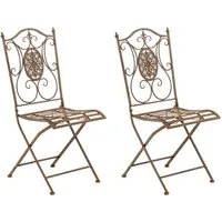 CLP Gartenstuhl Sibell (2er Set), edle Verzierungen, Outdoor, Eisen