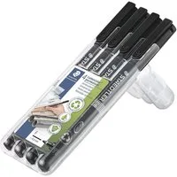 STAEDTLER Permanentmarker Lumocolor permanent F, (4-tlg), wisch- und wasserfest