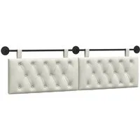 vidaXL Bett Hängendes Kopfteil Creme Samt (1-tlg)