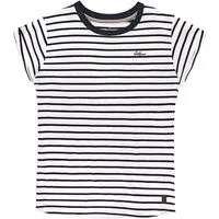 Leitfeuer T-Shirt Damen Sommershirt mit Allover-Streifen und umgeschlagenem Ärmelsaum