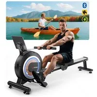 Wenoker Rudergerät Magnetisches Rudergerät mit APP & LED-Display, 32 Widerstandsstufen (1-tlg), Leises Heimrudergerät für Cardio-Training
