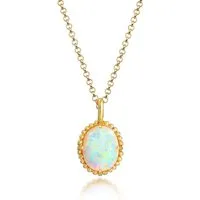 Elli Kette mit Anhänger Anhänger Opal Oval Vintage 925er Silber