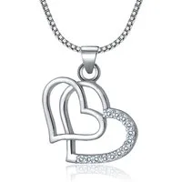 NAHLE Kette mit Anhänger Silberkette Herz Liebe Halskette Silber Kette für Damen Geschenk (1-tlg., inklusive Schmuckbox)