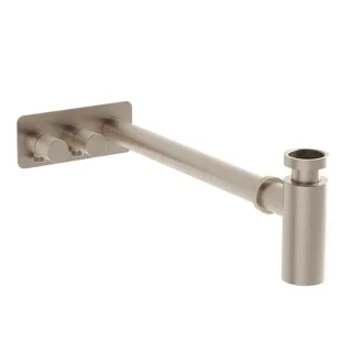 VitrA Plural Design-Siphon-Set A4515634 Nickel gebürstet, mit Eckventilen links