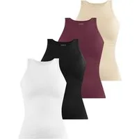 Janice Tanktop 4 x Damen Top hochgeschlossen Nauta Trägertop aus Baumwolle