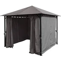 Quick Star Pavillon Pavillon Nizza 3x3m Grau inkl. Seitenwand Set, mit 4 Seitenteilen