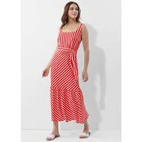 Alba Moda Maxikleid Figurbetontes Maxikleid mit Streifen