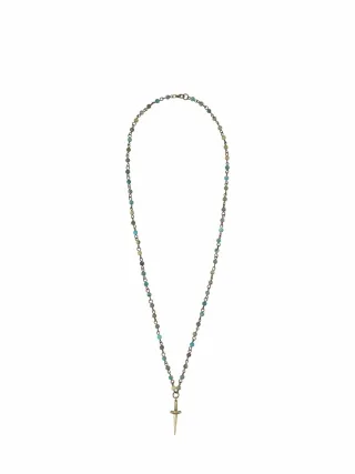 Mey & Edlich Herren Talisman-Kette Blau Messing, Jaspis