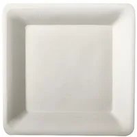 PAPSTAR Einwegteller Teller, Zuckerrohr pure eckig 15,5 cm x 15,5 cm weiss 50 Stk