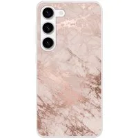 MuchoWow Handyhülle für Samsung Galaxy S23 Marmor - Rosa - Luxus - Marmoroptik - Glitzer -, Phone Case, Silikon, Schutzhülle Dünn