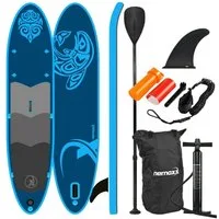 NEMAXX PB 330 SUP-Paddel, (Set, Mit Teleskop-Aluminium-Paddel, Finne, Transport-Rucksack uvm)