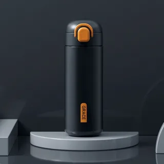 IPRee Vacuum Thermal Kettle Portable Stainless Steel Vacuum Flask with Straw Cute Thermos Bottle Elegant Fashion Coffee