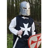Battle Merchant Ritter-Kostüm Kinder-Wappenrock Alexander, Johanniter, schwarz/natur