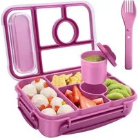 LuxusKollektion Lunchbox Brotdose Bento 1300ml 5 Fächer BPAfrei Mikrowellenfest Lila