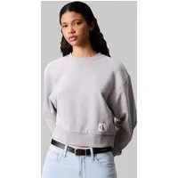 Calvin Klein Jeans Sweatshirt FRENCH TERRY WOVEN LABEL CREW Regular fit mit Rundhalsausschnitt