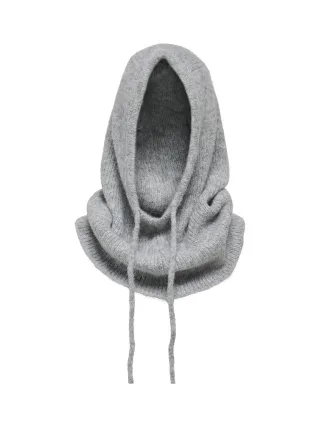 ONLY - ONLLOUISA WOOL LIFE KNIT BALACLAVA ACC Medium Grey Melange - Gr. - ONE SIZE