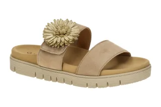 Gabor Damen Pantoletten 83.743 Beige Sand Doppel-Riemen | BEST FITTING