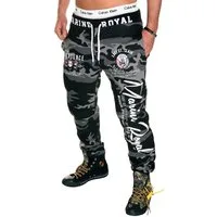 Jaylvis Jogginghose Herren Trainingshose Sport Hose Camouflage Uni Marine Royal Elastikbund mit Tunnelzug