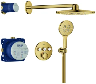 GROHE Unterputz-Duschsystem Grohtherm SmartControl 34863 THM runde Form 3 ASV cool sunrise, 34863GL0 34863GL0