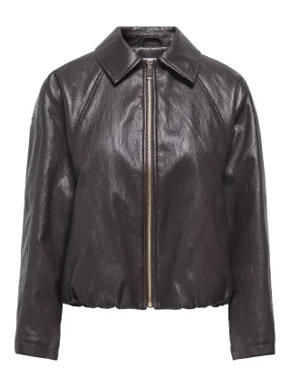 ONLY - ONLMASJA L/S FAUX LEATHER BOMBER PNT Chocolate Torte - Gr. - M