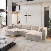 Masseno Ecksofa SARMO mit Schlaffunktion U-Form, Sofa mit Bettkasten