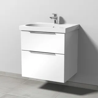 Sanipa 3way Waschtischunterbau zu Geberit Acanto Waschtisch mit 2 Auszügen, Weiß-Glanz UF41578