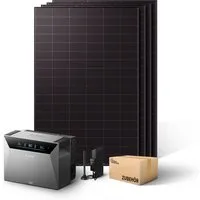 Kleines Kraftwerk Balkonkraftwerk, 2000 W, Monokristallin, (ohne Halterung, Solaranlage Komplettset mit Speicher), 4 x 500W, Anker Solarbank 4 Pro