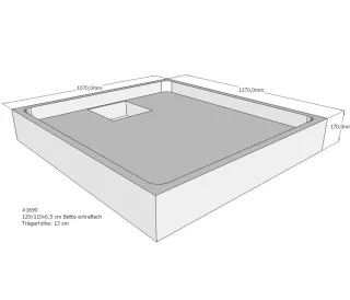 Neuesbad Wannenträger für Bette extraflach 120x110x6,5 SD22789
