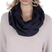 MIRROSI Loop Damen Schal Unifarbe mit Lochmuster Weich aus 100% Baumwolle, (ca. 160x44cm Zweimal um den Hals wickelbar), Schlauchschal