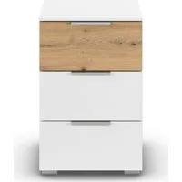 OTTO home Nachtkommode Nachttisch Nachtschrank Schubladen Sideboard Schubladenkommode ASTANA (Breite 40 cm / Höhe 61 cm), mit 3 geräumigen Schubladen, Kantengriff in Alufarben MADE IN GERMANY