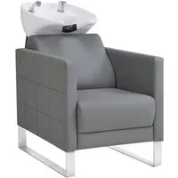Barberpub Waschbecken BarberPub Friseurstuhl mit Waschbecken 8611, ohne Hocker, Friseurwaschbecken aus Keramik, Verstellbar