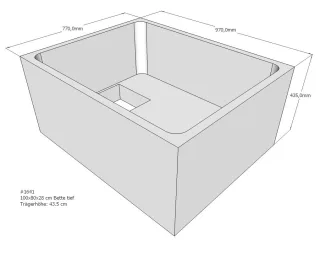 Neuesbad Wannenträger für Bette tief 100x80x28 SD20013