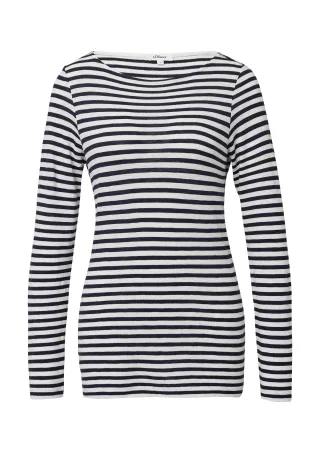 s.Oliver - T-Shirt blau/weiß - Gr. - 40