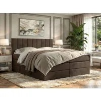 MKS MÖBEL Boxspringbett ALVER KING (Set, Topper T25/Visco, T30-Schaum, Doppelbett mit Stauraum und Topper), Polsterbett mit Bettkasten, Multipocket + Pocket Premium Matratz