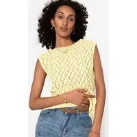 SASSYCLASSY T-Shirt Spitzen-Top für Damen Ärmelloses Top mit floralem Muster und leicht transparentem Stoff