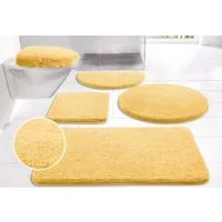 OTTO home Badematte Merida, Badvorleger, Badezimmer Teppich, Höhe 32 mm, rutschhemmend beschichtet, schnell trocknend, strapazierfähig, fußbodenheizungsgeeignet, Kunstfaser, rechteckig, Badteppich, Uni Farben, rechteckig, rund & als 2-tlg. Set erhält