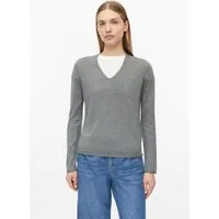 s.Oliver Longpullover Strickpullover Strickpullover mit V-Ausschnitt und Rollkanten