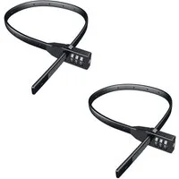 BASI Kabelbinder Sicherheitsband, Kabelbinderschloss (Packung) 2er Set, mit Stahlkern, ultraleicht & flexibel, Kabelschloss, Schwarz