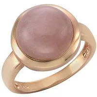 Zeeme Fingerring 925 Sterling Silber rosé-vergoldet mit echtem Rosenquarz 12mm