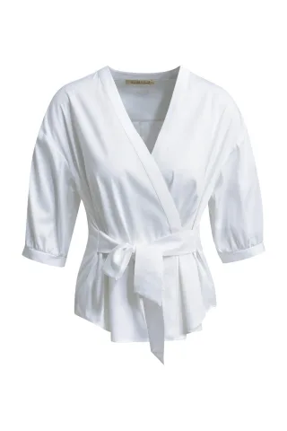 Smith&Soul - Blouse with Knot white - Gr. - L