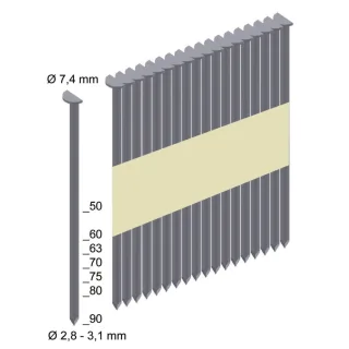 Milwaukee - Halbkopf-Nägel 7,4x2,8x50 mm (4000) - 4932478396
