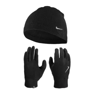 Nike - Logo-Mütze & Handschuhe, Fleece (Schwarz)