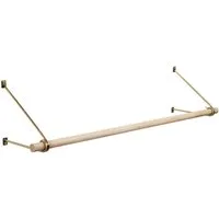SO-TECH® Wandgarderobe 260 x 250 mm mit Ø 30 mm Kleiderstange aus Holz (Spar-Set, 1 St), Antik Gold mit 50 cm Garderobenstange aus Eiche