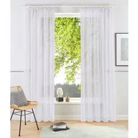 OTTO home Gardine XANA (2 St), Kräuselband, transparent, Voile, Bestseller, einfarbig, 1 bzw. 2 Schals, pflegeleicht, Beststeller!