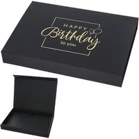 CEPEWA Geschenkbox Geschenkverpackung 'Happy Birthday' Magnetverschluss 32x4,5x23cm weiß